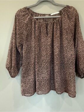miami Leopard Print Peasant Top